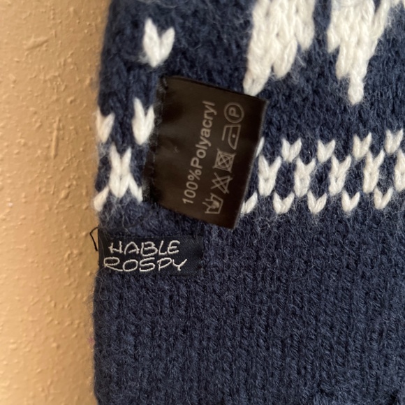 Scarf navy and white knit - Picture 4 of 4